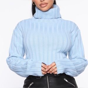 NWT Fashion Nova turtleneck sweater blue